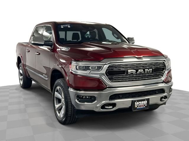 Red (Maroon) 2022 RAM 1500 Limited Crew Cab 4WD Pickup Truck Four-Wheel Drive Automatic