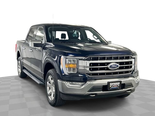 Blue 2022 Ford F-150 Pickup Truck Four-Wheel Drive Automatic