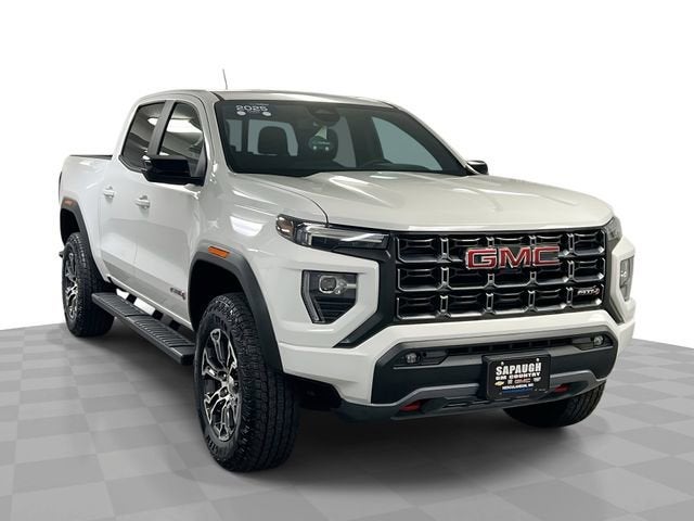 Summit White 2025 GMC Canyon AT4 Crew Cab 4WD Pickup Truck Four-Wheel Drive Automatic