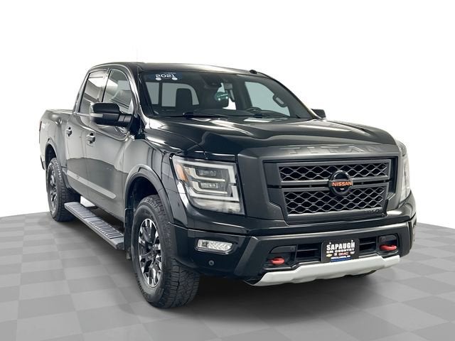 Black 2021 Nissan Titan PRO-4X Crew Cab 4WD Pickup Truck Four-Wheel Drive Automatic