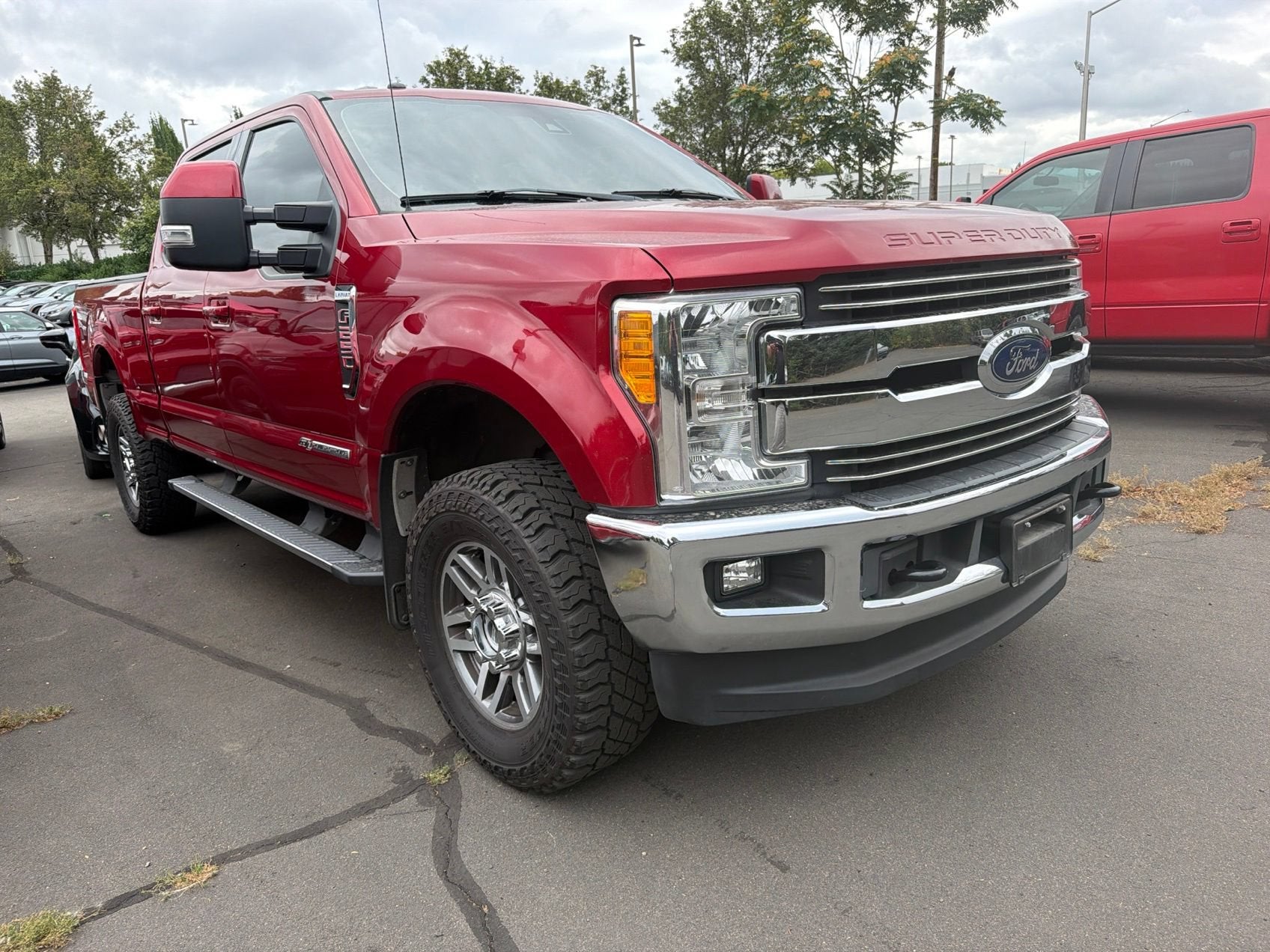 Red 2017 Ford F-250 Super Duty Pickup Truck Four-Wheel Drive Automatic