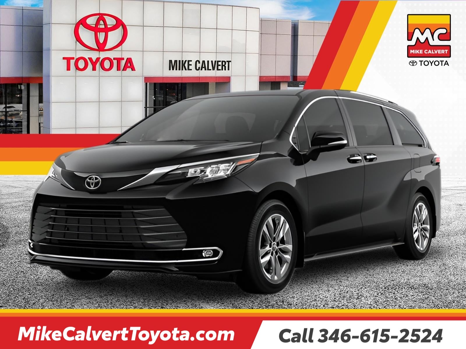 Midnight Black Metallic 2026 Toyota Sienna Minivan All-Wheel Drive Continuously Variable Transmission