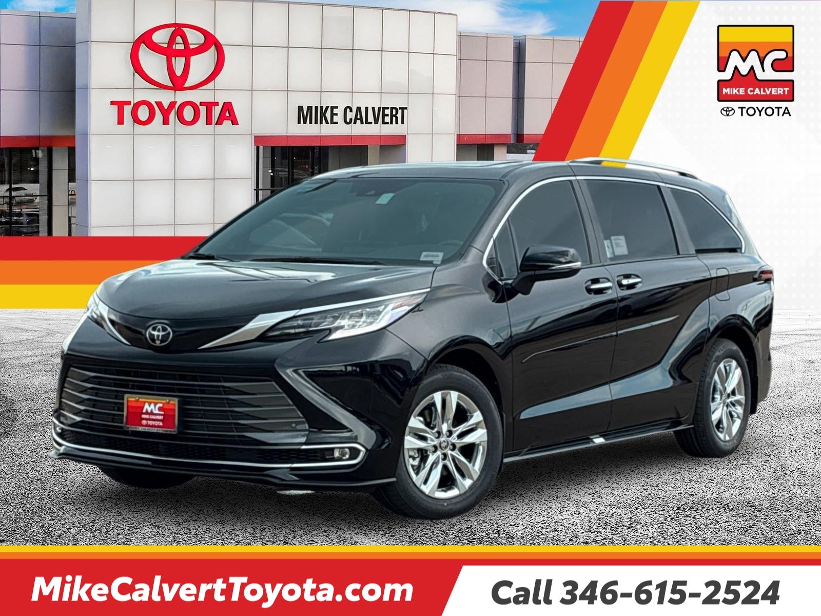 Midnight Black Metallic 2026 Toyota Sienna Minivan All-Wheel Drive Continuously Variable Transmission