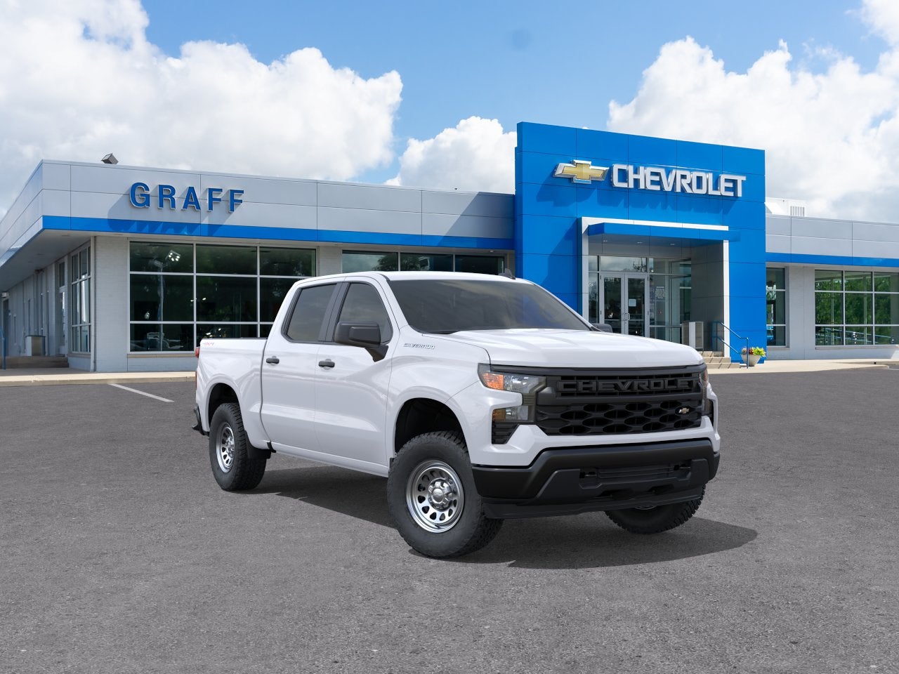 Summit White 2026 Chevrolet Silverado 1500 Pickup Truck Four-Wheel Drive Automatic