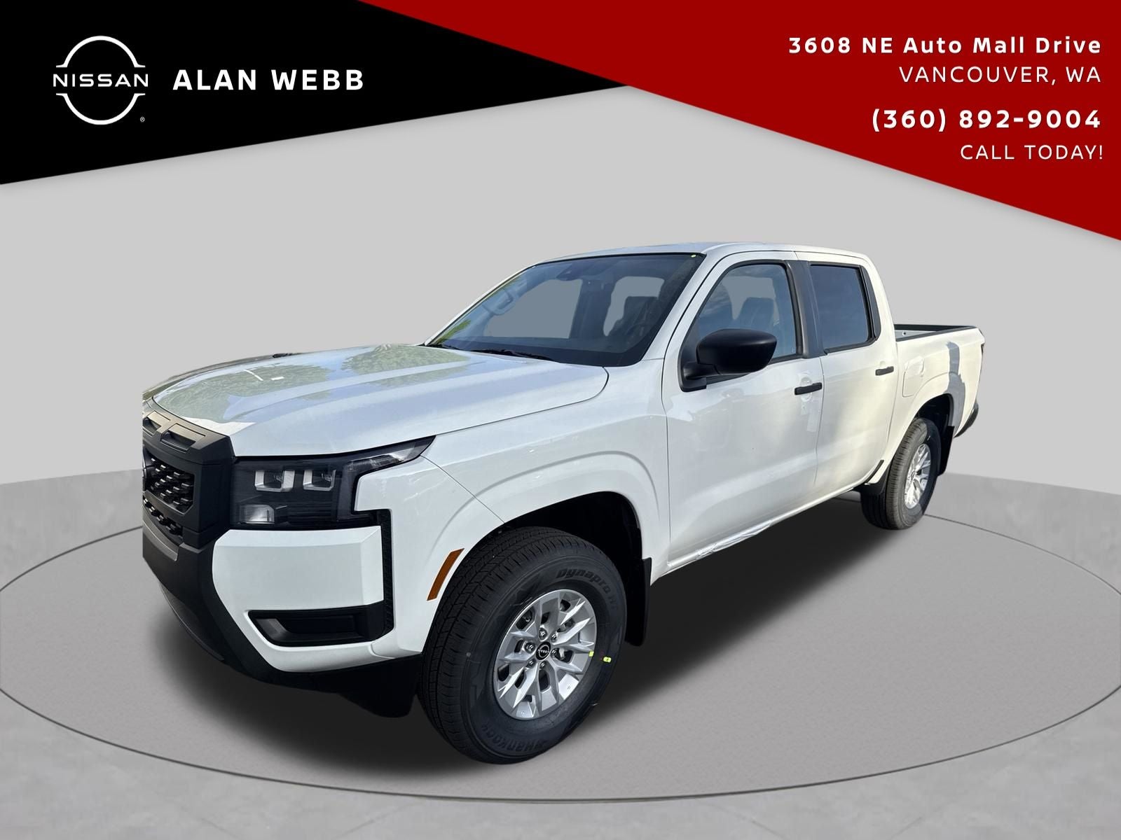 Glacier White 2026 Nissan Frontier Pickup Truck Four-Wheel Drive 9-Speed Automatic Overdrive
