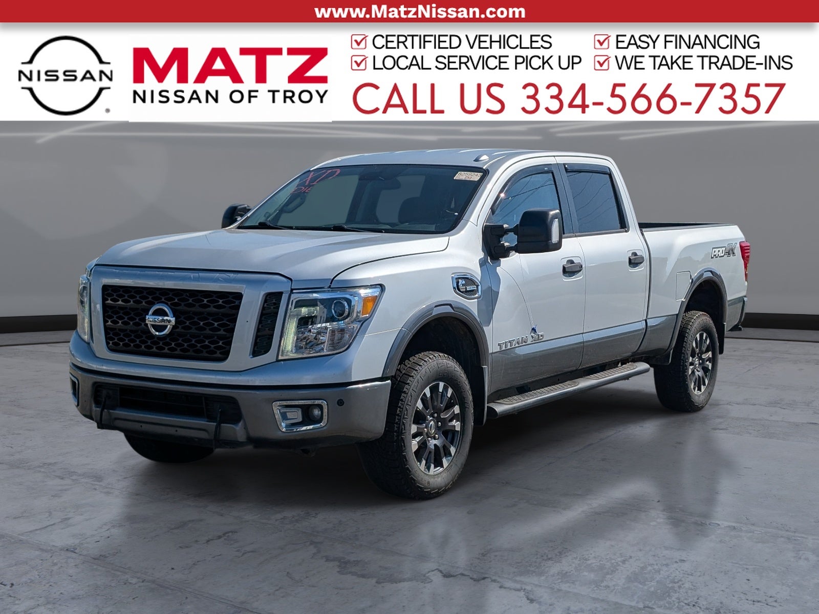 Brilliant Silver 2018 Nissan Titan Pickup Truck Four-Wheel Drive 6-Speed Automatic