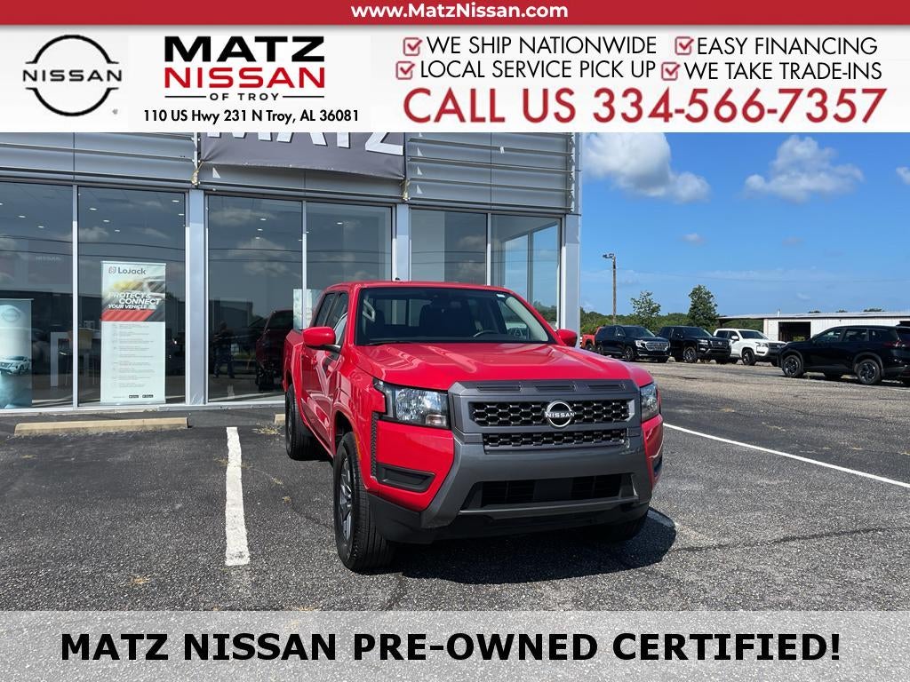 Red Alert 2025 Nissan Frontier Pickup Truck 4X2 9-Speed Automatic