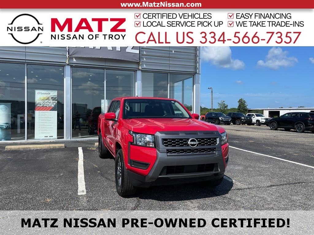 Red Alert 2025 Nissan Frontier Pickup Truck 4X2 9-Speed Automatic