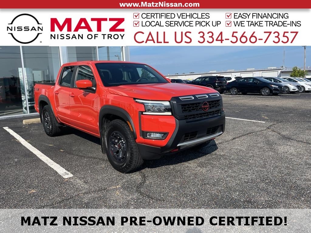 Afterburn Orange 2025 Nissan Frontier Pickup Truck 4X2 9-Speed Automatic