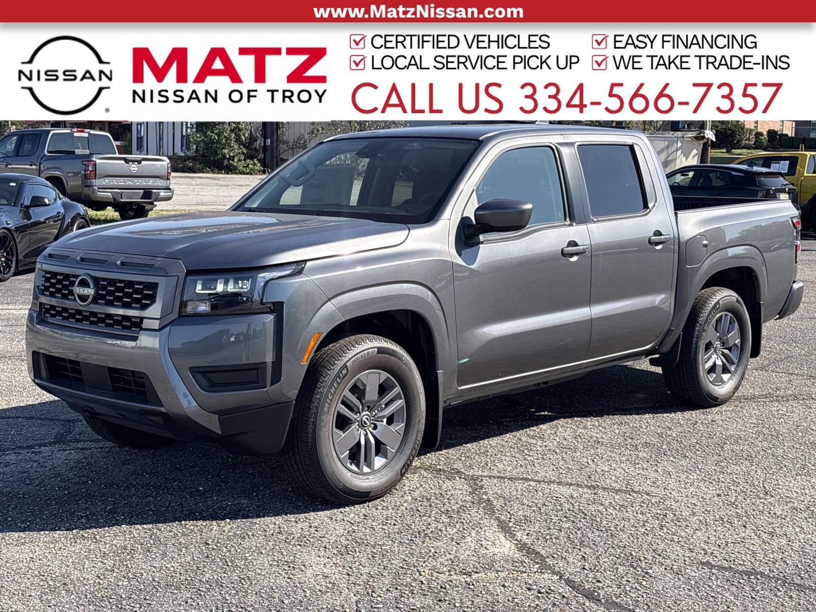 Gray (Gun Metallic) 2026 Nissan Frontier Pickup Truck 4X2 9-Speed Automatic
