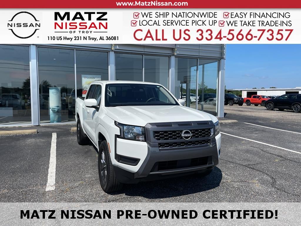 Glacier White 2025 Nissan Frontier Pickup Truck 4X2 9-Speed Automatic