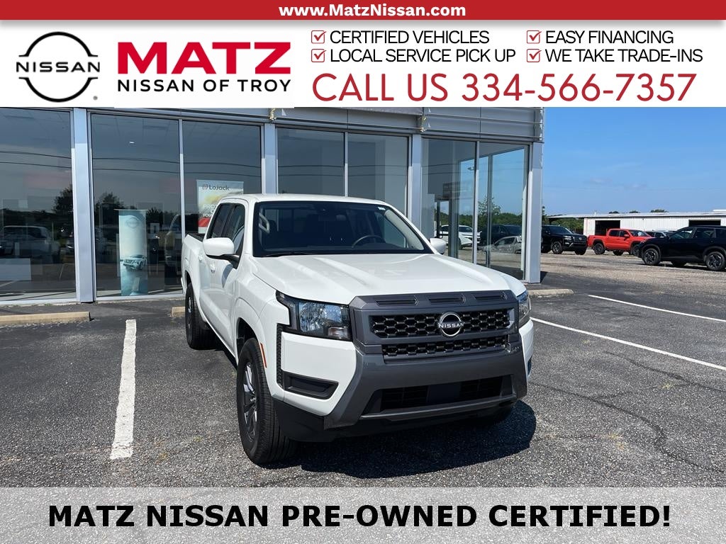 Glacier White 2025 Nissan Frontier Pickup Truck 4X2 9-Speed Automatic