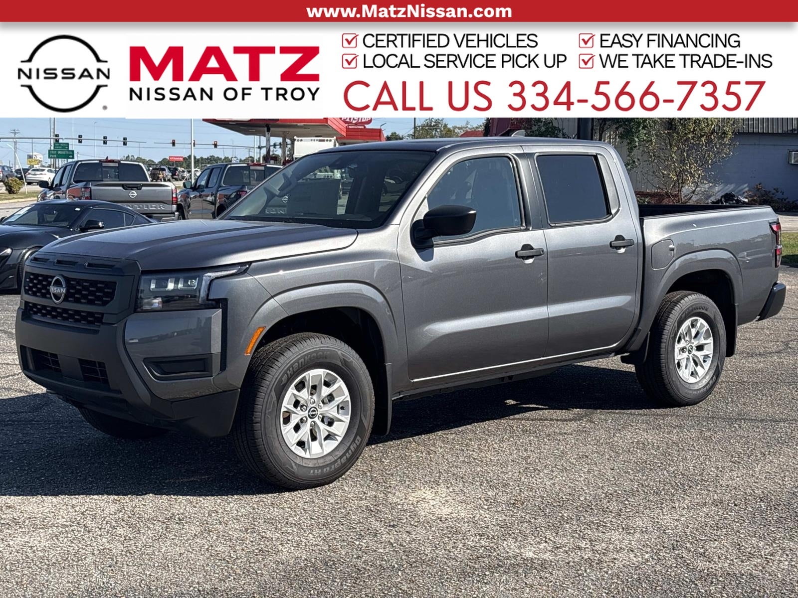 Gray (Gun Metallic) 2026 Nissan Frontier Pickup Truck Four-Wheel Drive 9-Speed Automatic