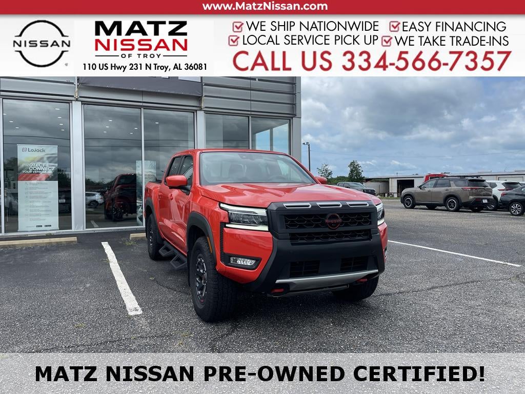 Afterburn Orange 2025 Nissan Frontier Pickup Truck Four-Wheel Drive 9-Speed Automatic