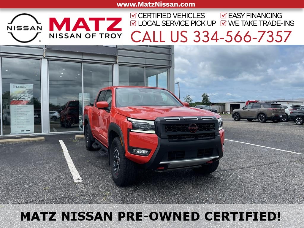 Afterburn Orange 2025 Nissan Frontier Pickup Truck Four-Wheel Drive 9-Speed Automatic