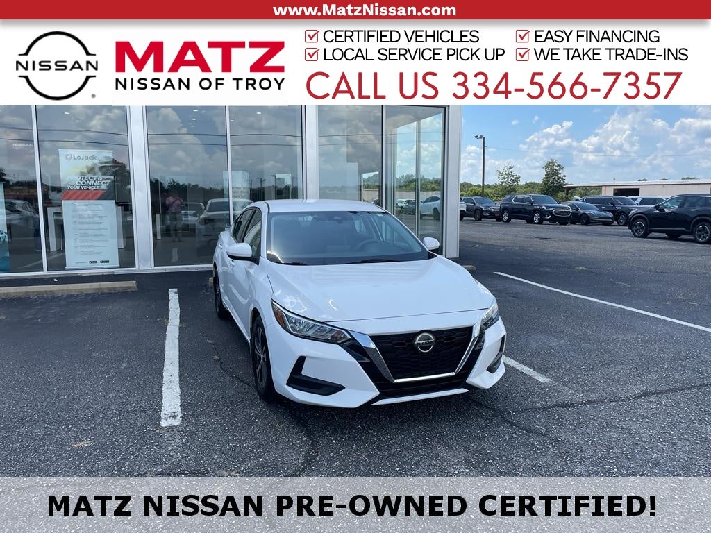 White (Fresh Powder) 2021 Nissan Sentra Sedan Front-Wheel Drive Continuously Variable Transmission