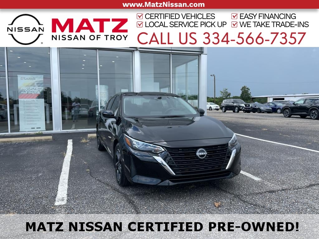 Super Black 2025 Nissan Sentra Sedan Front-Wheel Drive Continuously Variable Transmission