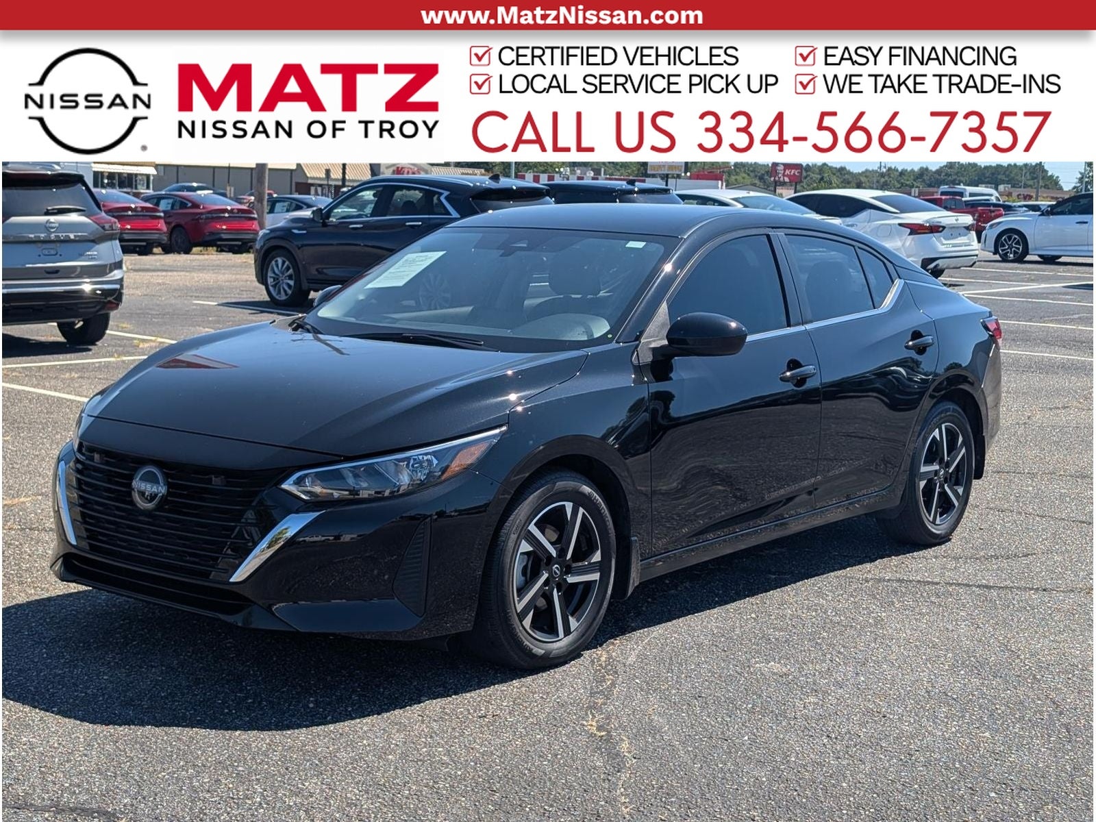 Super Black 2025 Nissan Sentra Sedan Front-Wheel Drive Continuously Variable Transmission