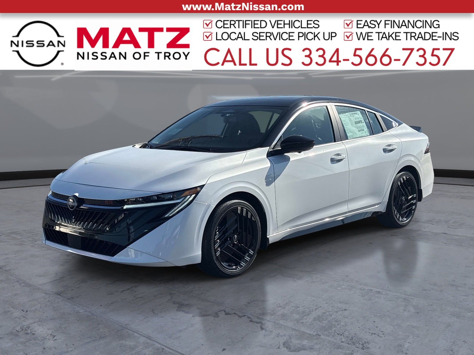Aspen White Tricoat/Super Black 2027 Nissan Sentra Sedan Front-Wheel Drive Continuously Variable Transmission