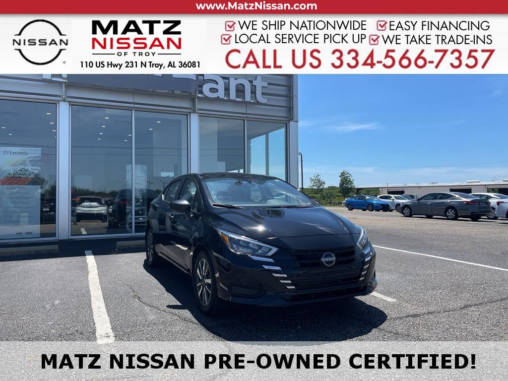 Super Black 2025 Nissan Versa Sedan Front-Wheel Drive Continuously Variable Transmission
