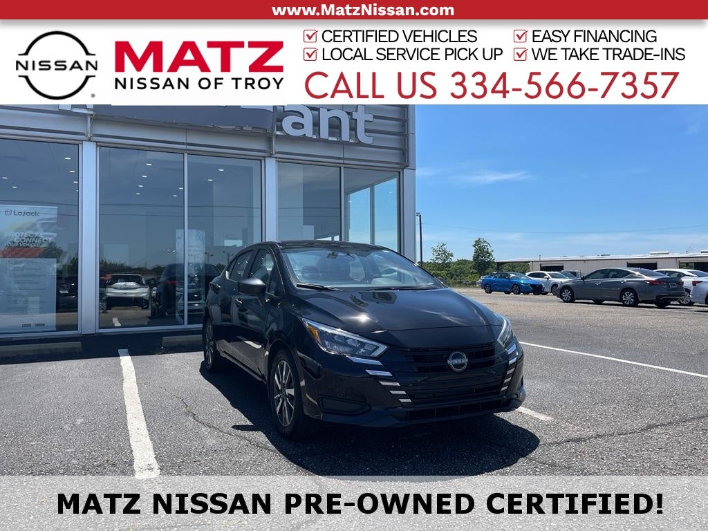 Super Black 2025 Nissan Versa Sedan Front-Wheel Drive Continuously Variable Transmission