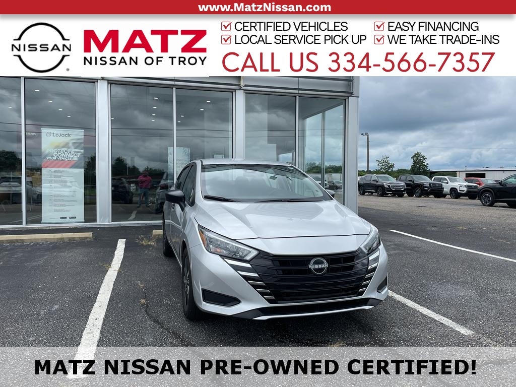 Brilliant Silver Metallic 2025 Nissan Versa Sedan Front-Wheel Drive Continuously Variable Transmission