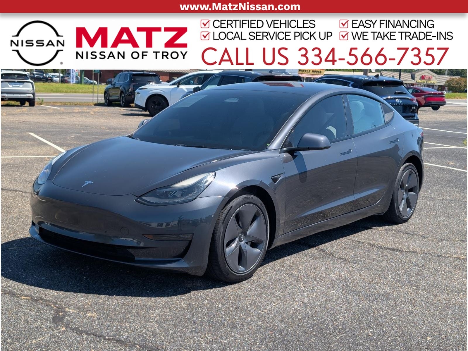 Gray 2023 Tesla Model 3 Sedan All-Wheel Drive Automatic