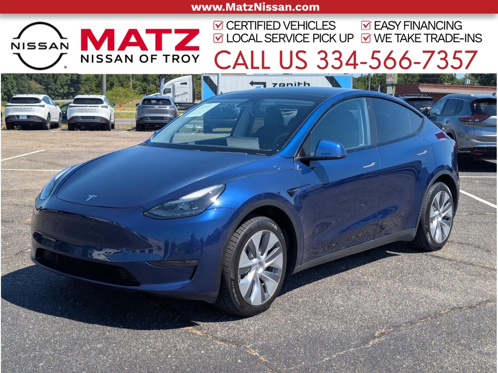 Deep Blue Metallic 2021 Tesla Model Y SUV / Crossover All-Wheel Drive Automatic