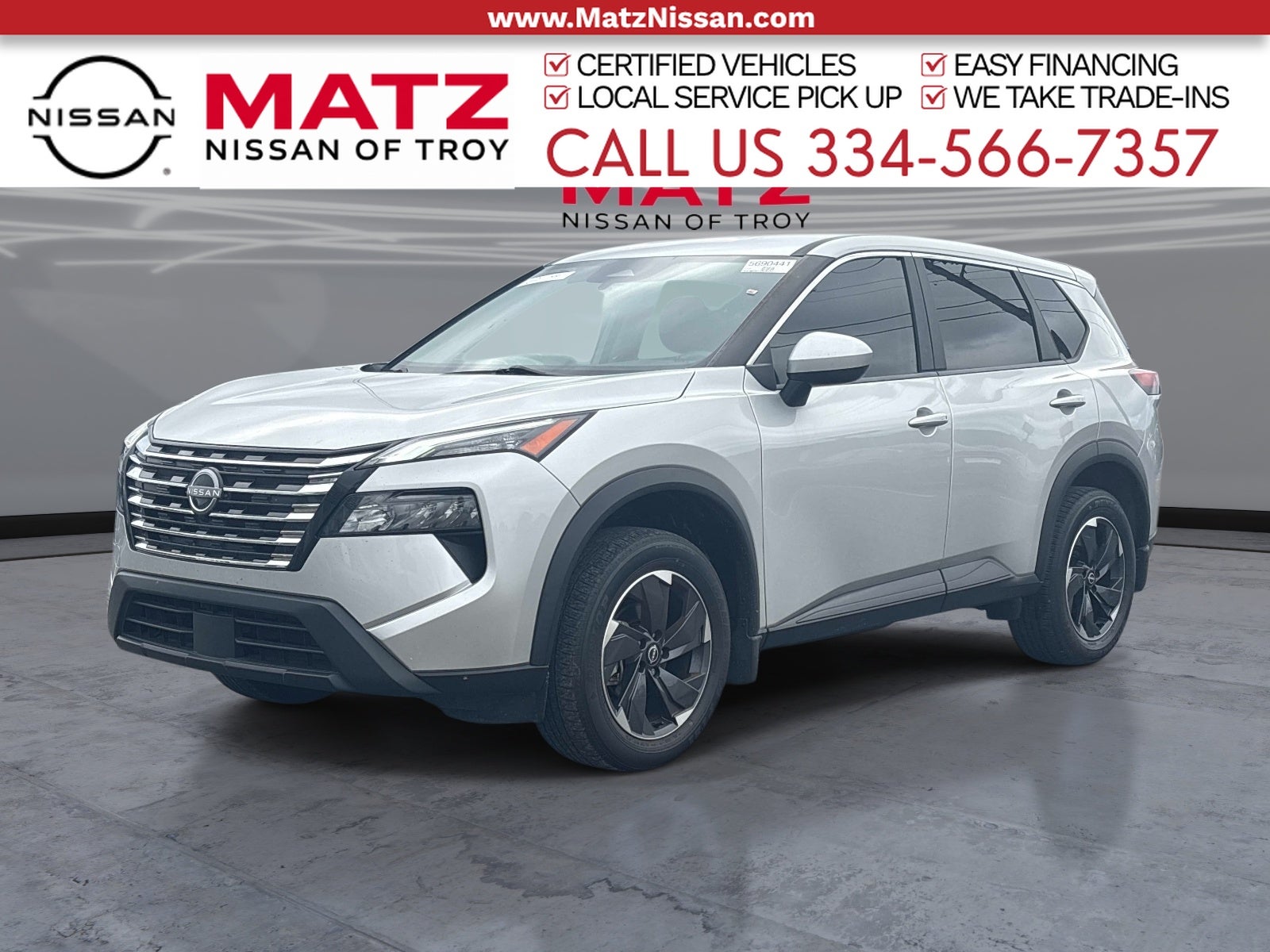 Brilliant Silver Metallic 2024 Nissan Rogue SUV / Crossover Front-Wheel Drive Continuously Variable Transmission