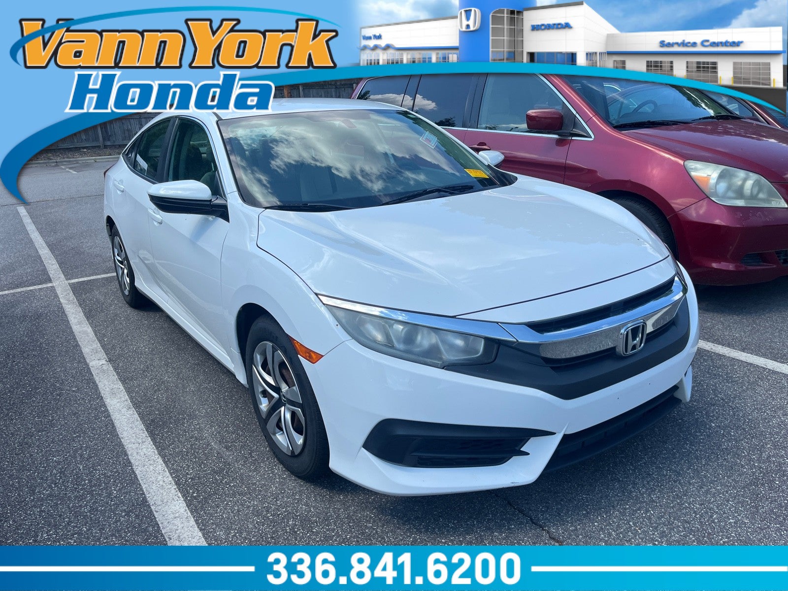 White 2016 Honda Civic Sedan Front-Wheel Drive Automatic