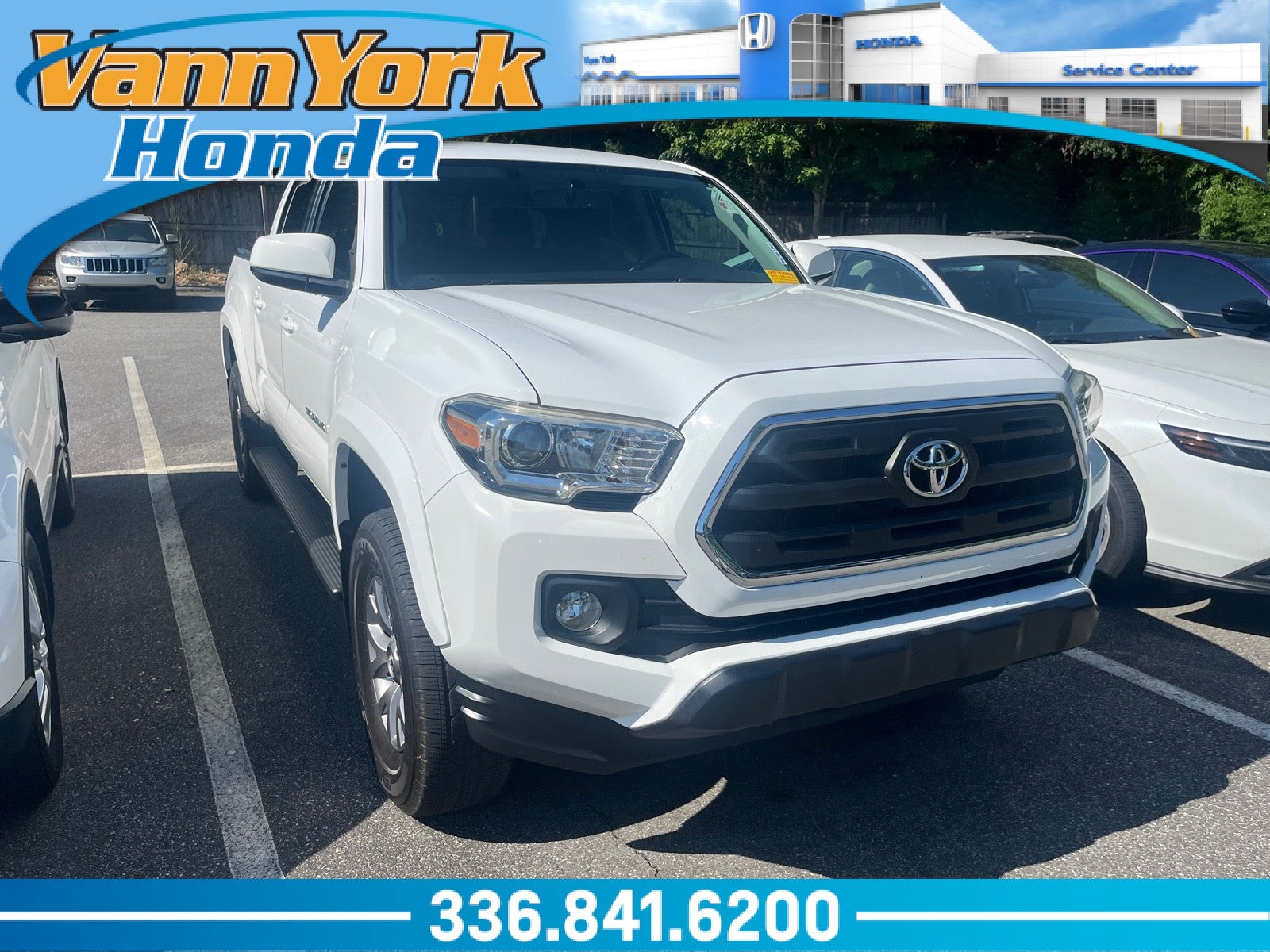 Super White 2017 Toyota Tacoma SR5 V6 Double Cab 4WD Pickup Truck Four-Wheel Drive Automatic