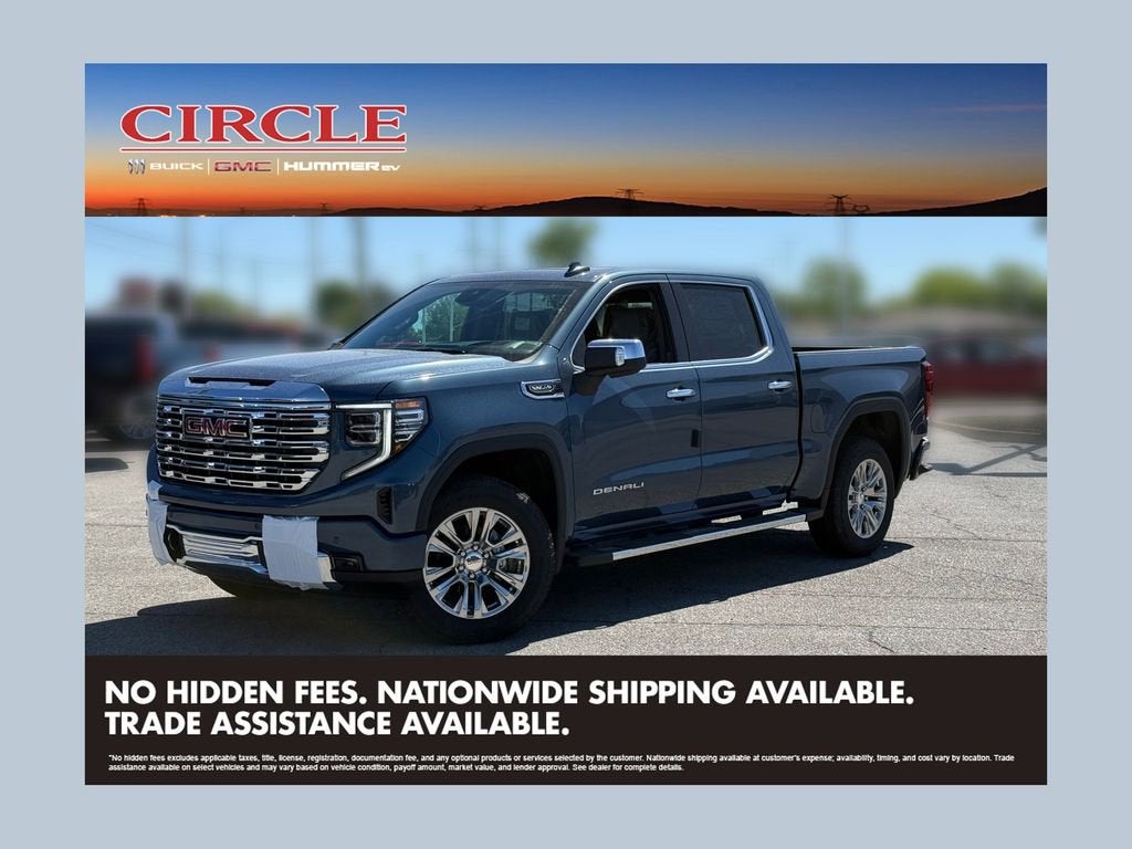 Downpour Metallic 2026 GMC Sierra 1500 Denali Crew Cab 4WD Pickup Truck Four-Wheel Drive Automatic