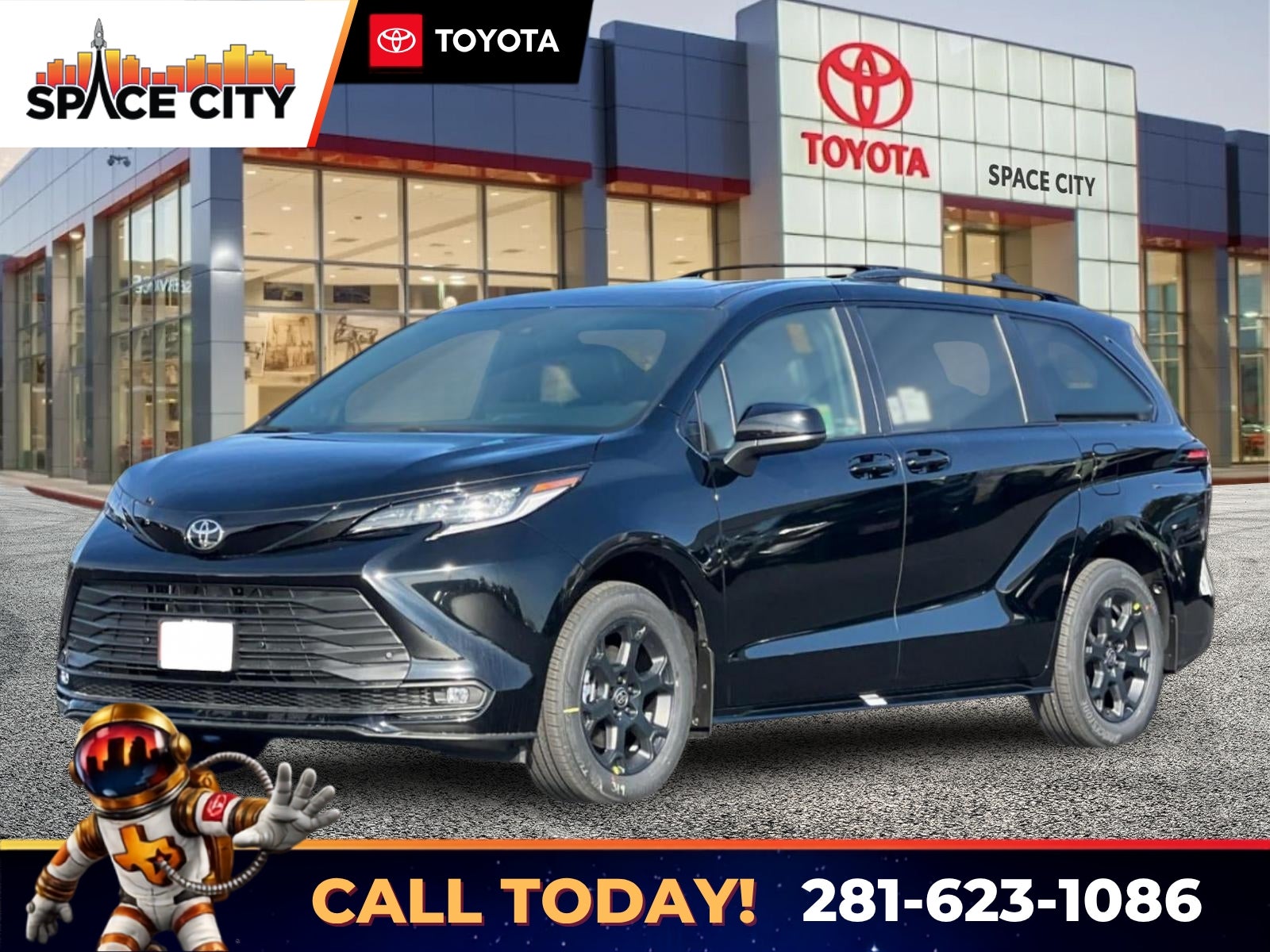 Midnight Black Metallic 2026 Toyota Sienna Minivan All-Wheel Drive Continuously Variable Transmission