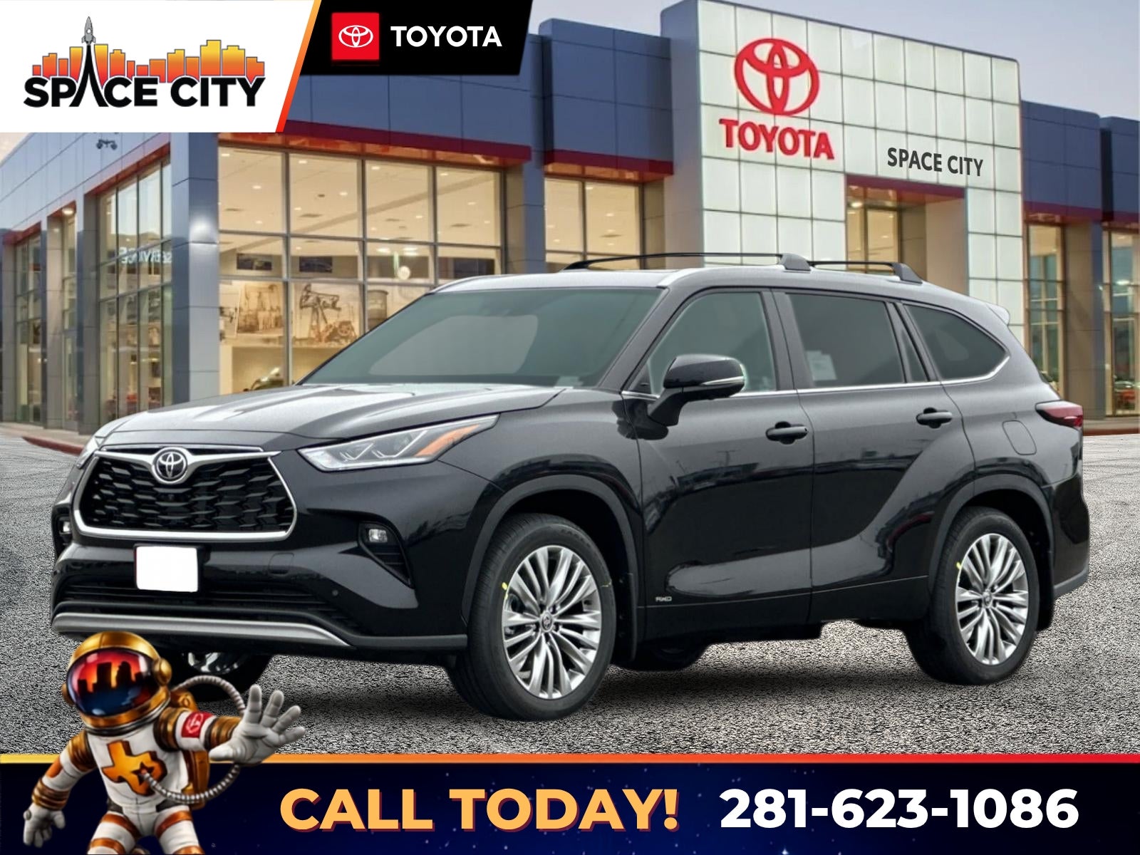 Midnight Black Metallic 2026 Toyota Highlander Hybrid SUV / Crossover All-Wheel Drive Continuously Variable Transmission