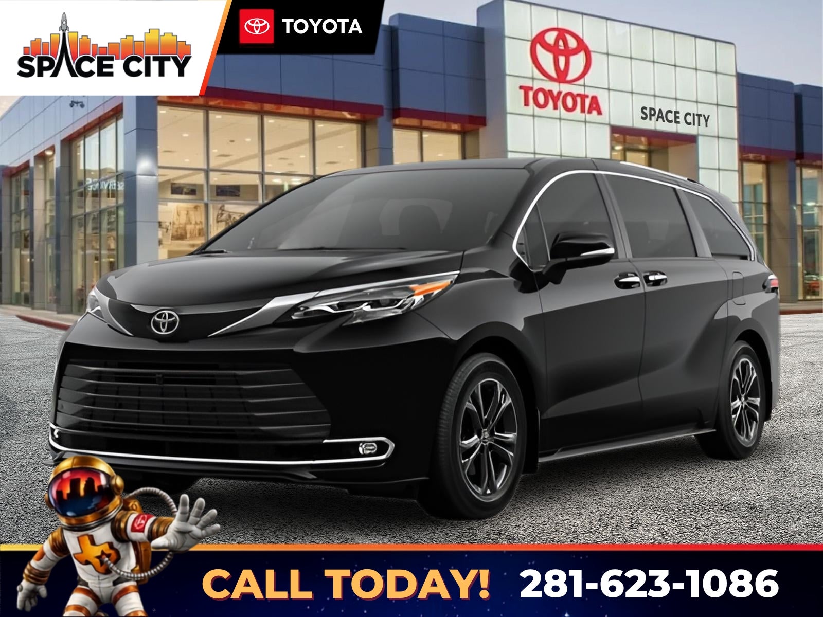 Midnight Black Metallic 2026 Toyota Sienna Minivan All-Wheel Drive Continuously Variable Transmission
