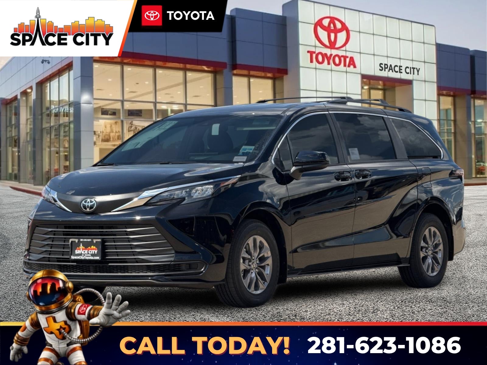 Midnight Black Metallic 2026 Toyota Sienna Minivan Front-Wheel Drive Continuously Variable Transmission