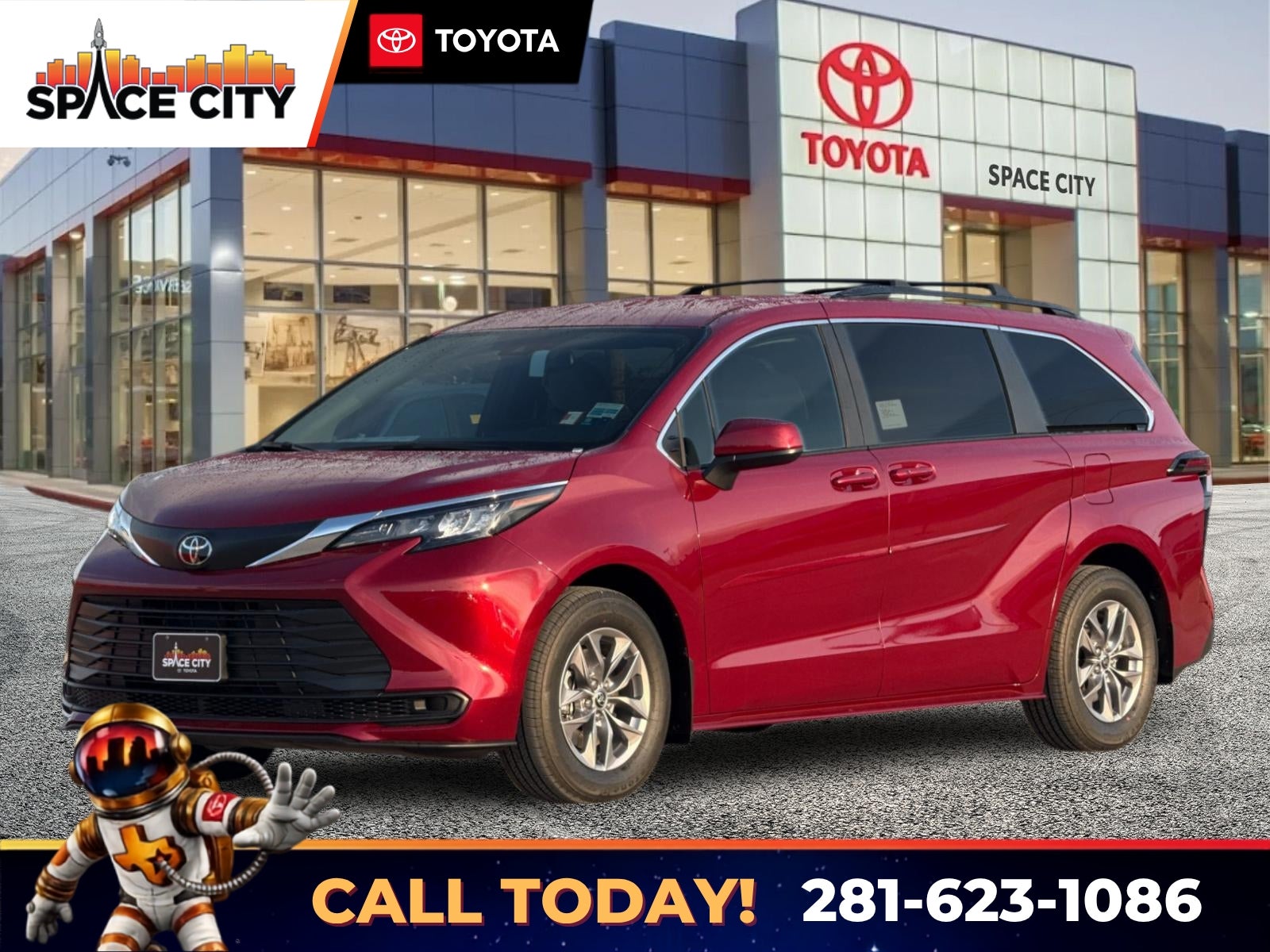 Red (Ruby Flare Pearl) 2026 Toyota Sienna Minivan Front-Wheel Drive Continuously Variable Transmission