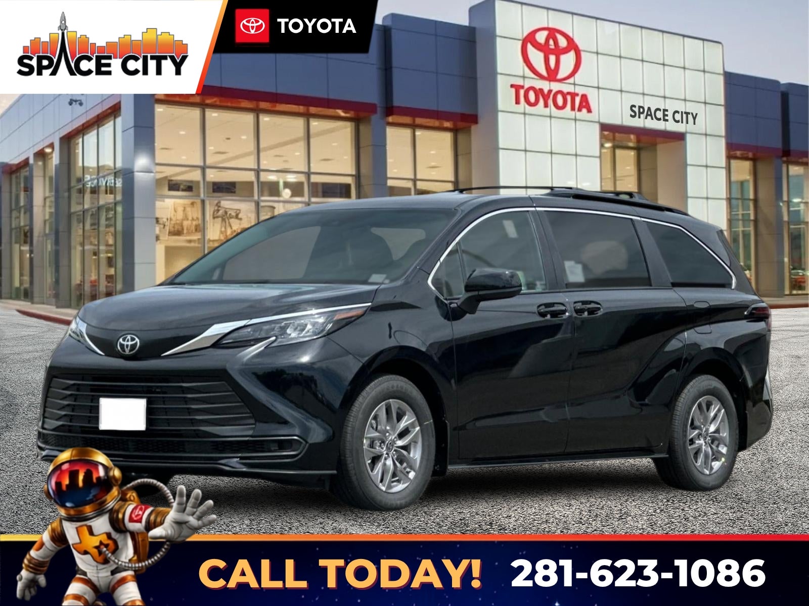 Midnight Black Metallic 2026 Toyota Sienna Minivan Front-Wheel Drive Continuously Variable Transmission