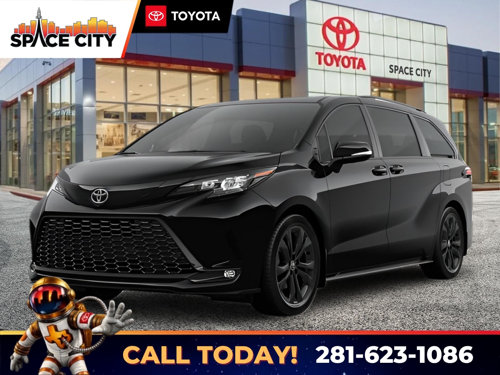 Midnight Black Metallic 2026 Toyota Sienna Minivan Front-Wheel Drive Continuously Variable Transmission