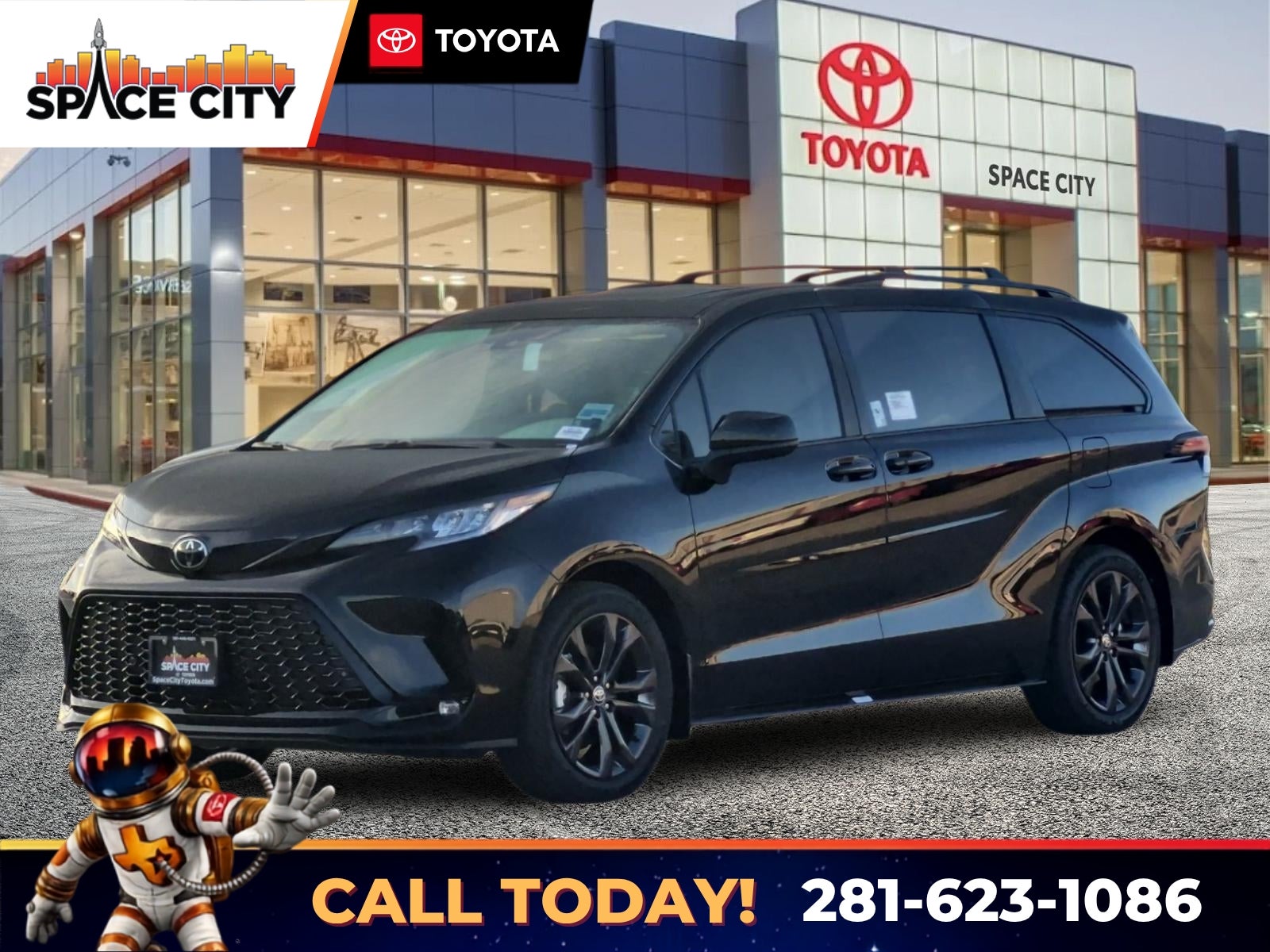 Midnight Black Metallic 2026 Toyota Sienna Minivan Front-Wheel Drive Continuously Variable Transmission
