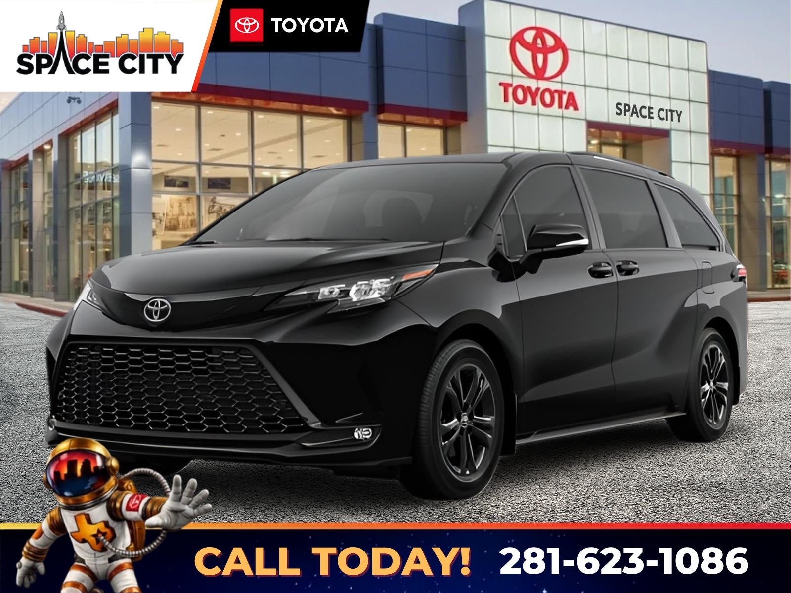 Midnight Black Metallic 2026 Toyota Sienna Minivan All-Wheel Drive Continuously Variable Transmission