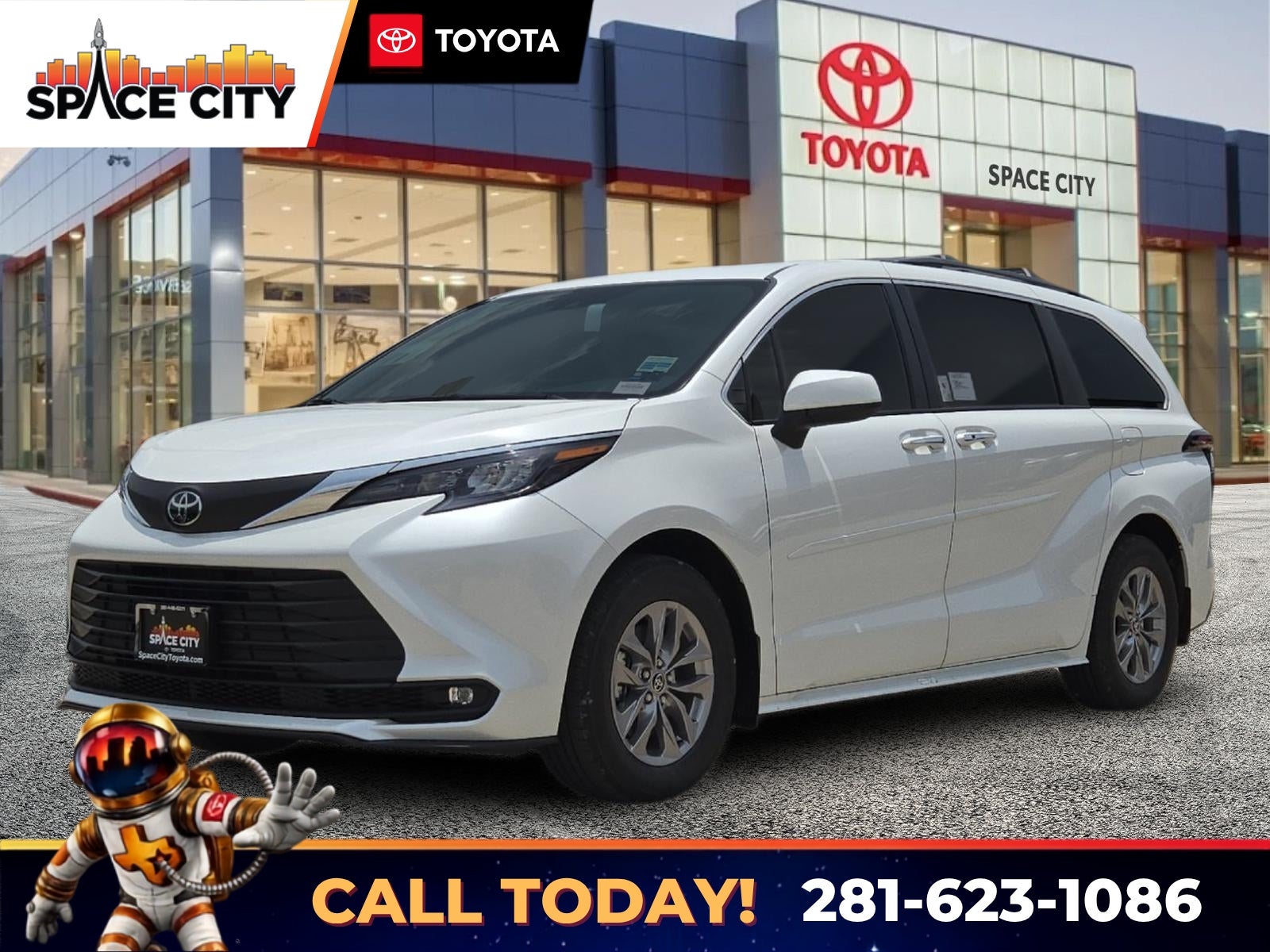 White (Wind Chill Pearl) 2026 Toyota Sienna Minivan Front-Wheel Drive Continuously Variable Transmission