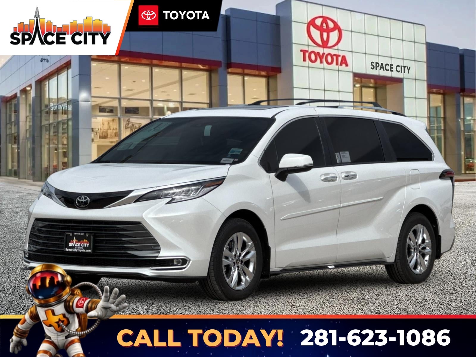 White (Wind Chill Pearl) 2026 Toyota Sienna Minivan Front-Wheel Drive Continuously Variable Transmission