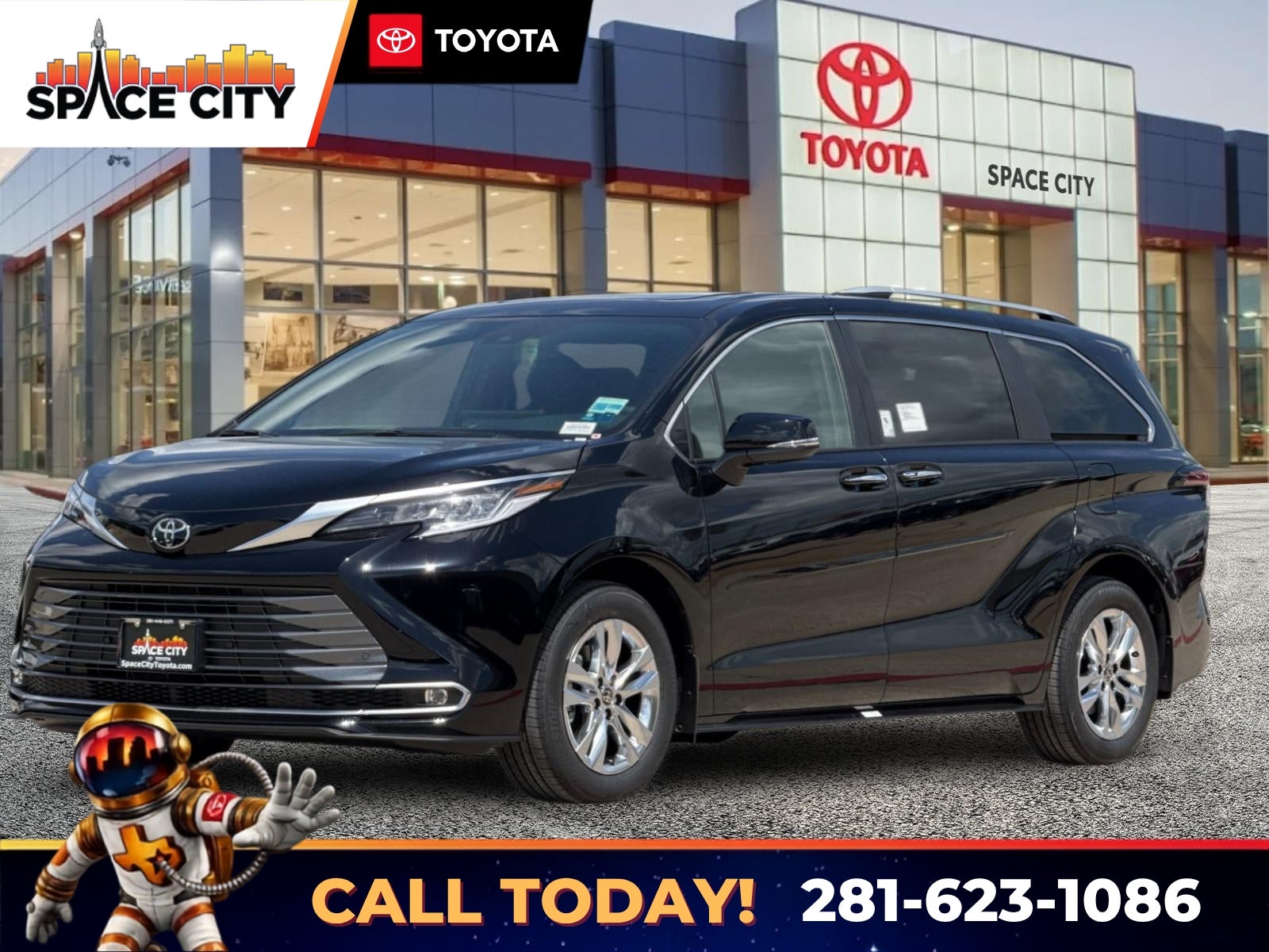 Midnight Black Metallic 2026 Toyota Sienna Minivan Front-Wheel Drive Continuously Variable Transmission