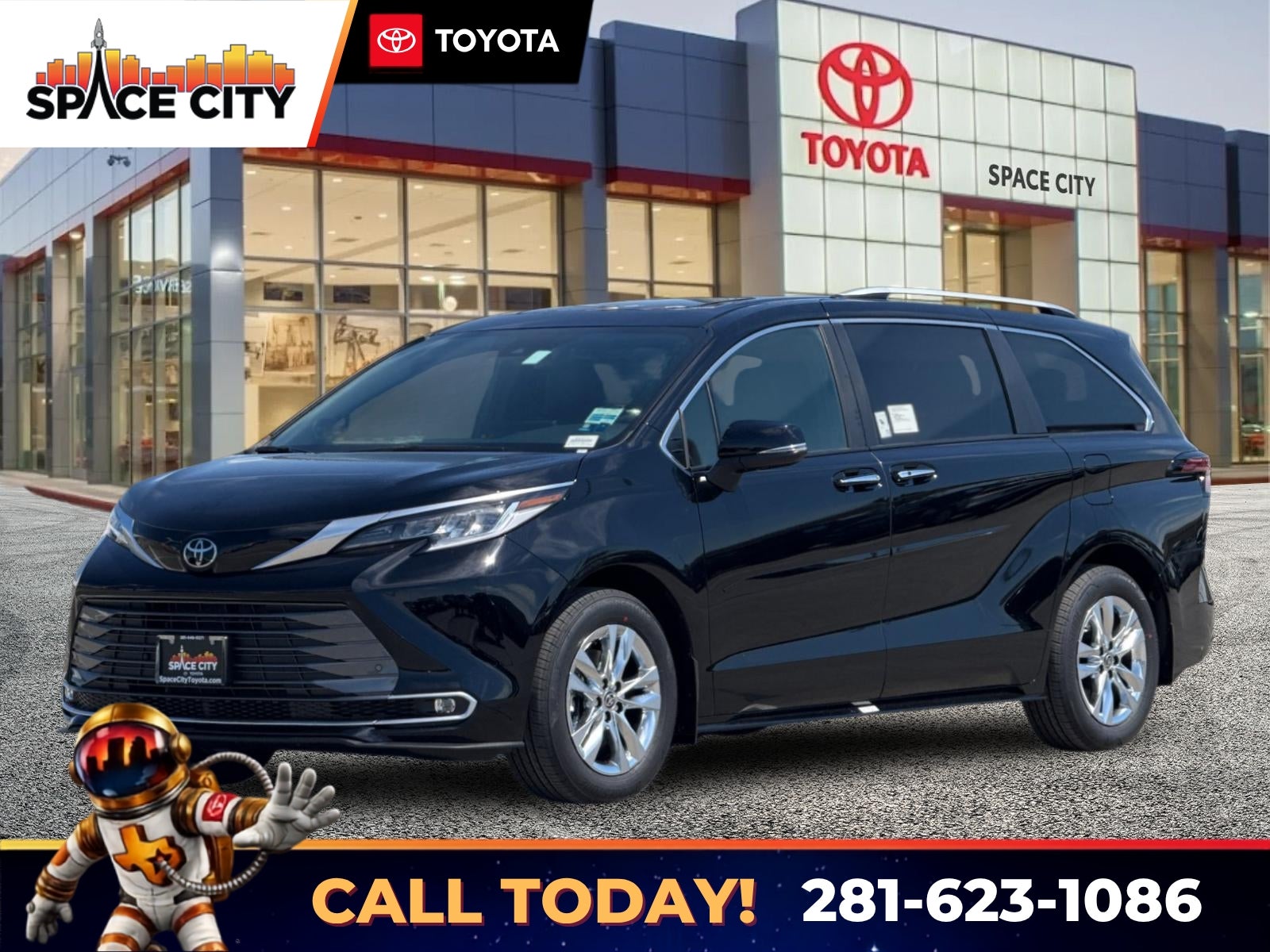 Midnight Black Metallic 2026 Toyota Sienna Minivan All-Wheel Drive Continuously Variable Transmission