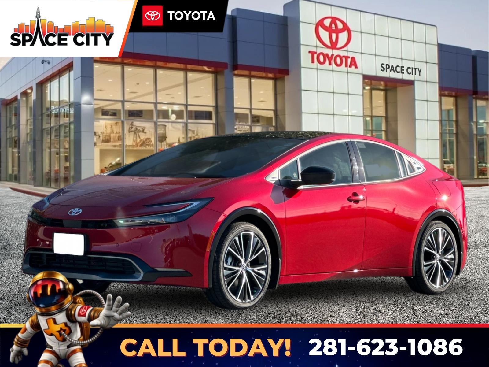 Red 2026 Toyota Prius Hatchback Front-Wheel Drive Continuously Variable Transmission