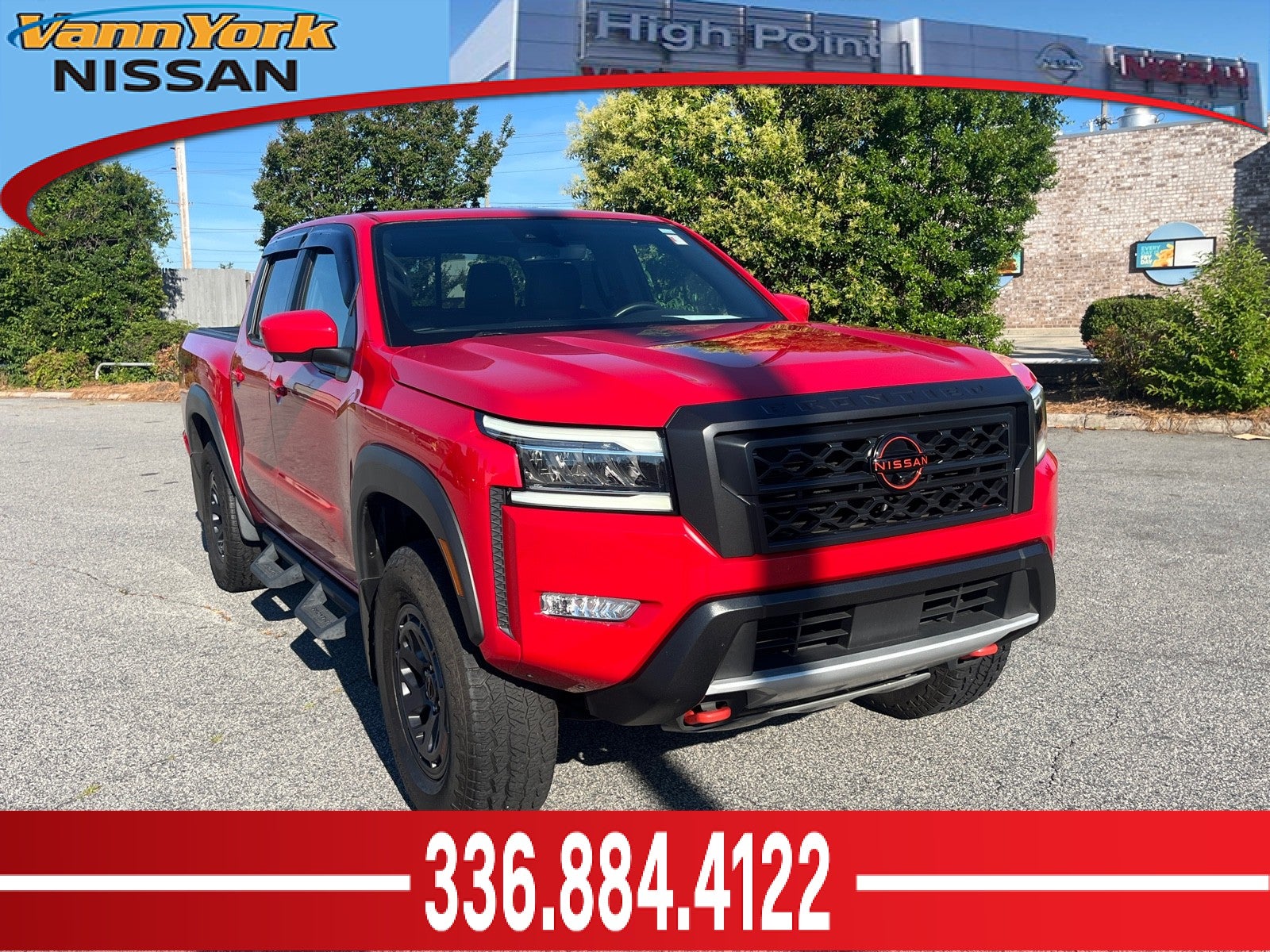 Red Alert 2024 Nissan Frontier Pickup Truck Four-Wheel Drive Automatic