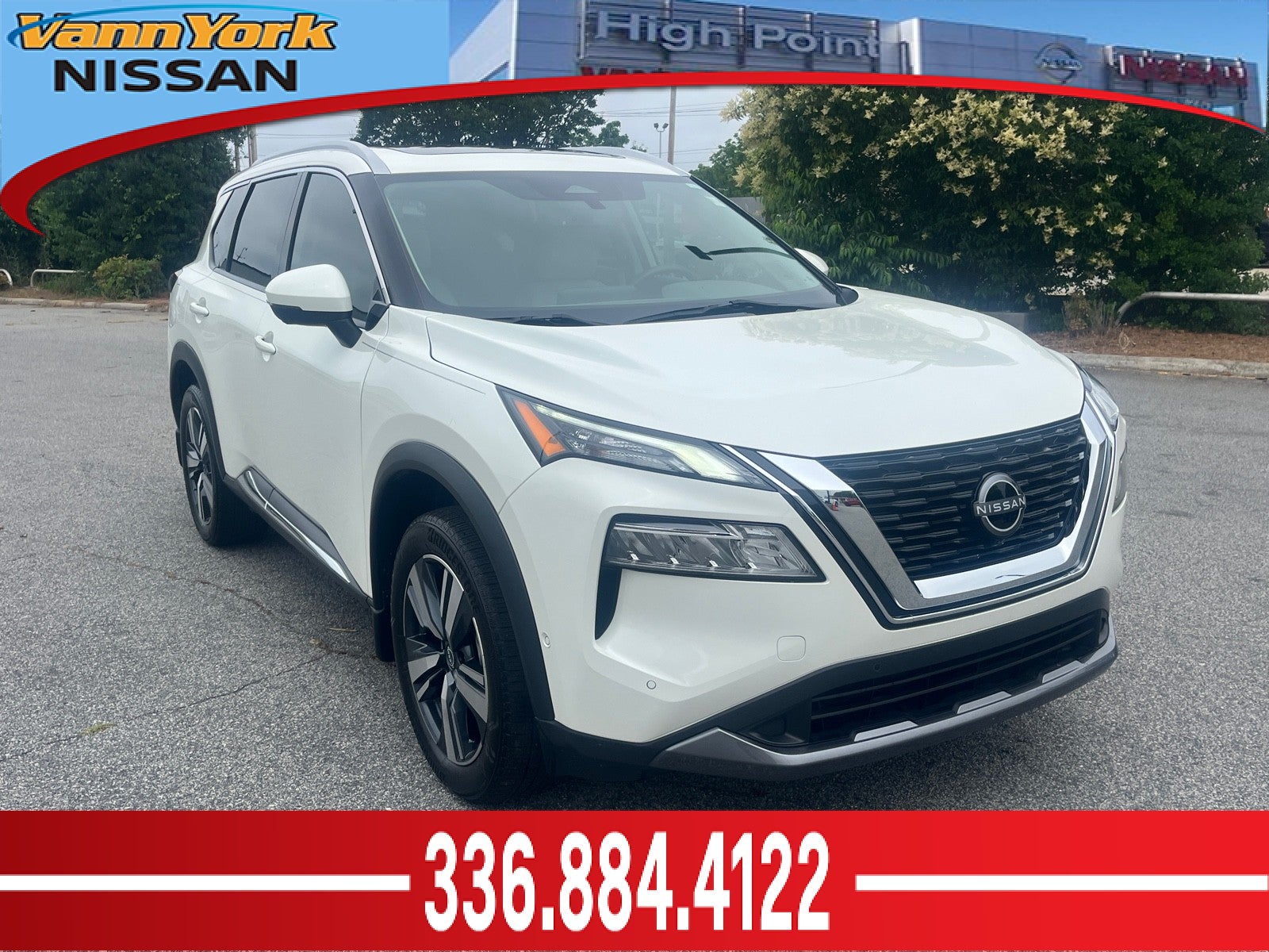 Pearl White Tricoat 2023 Nissan Rogue SUV / Crossover Front-Wheel Drive Automatic
