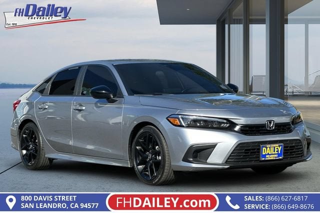 Silver 2024 Honda Civic Sedan Front-Wheel Drive 