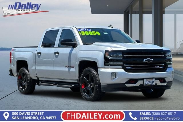 Silver Ice Metallic 2018 Chevrolet Silverado 1500 Pickup Truck Four-Wheel Drive Automatic